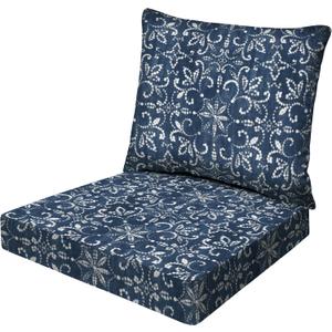 Honeycomb Outdoor Essentials Pillow Back Cushion, 19 x 19, Boheme Dining Chair Cushion for Patio Furniture