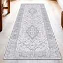 Washable Runner Rug 2.5x8 | Non Slip Rug Runners for Hallways, Entryways, Kitchens, Bathrooms, Bedrooms | Ultra-Soft Flannel Carpet Runners with Rubber Backing (Frosted Taupe, 2.5x8)