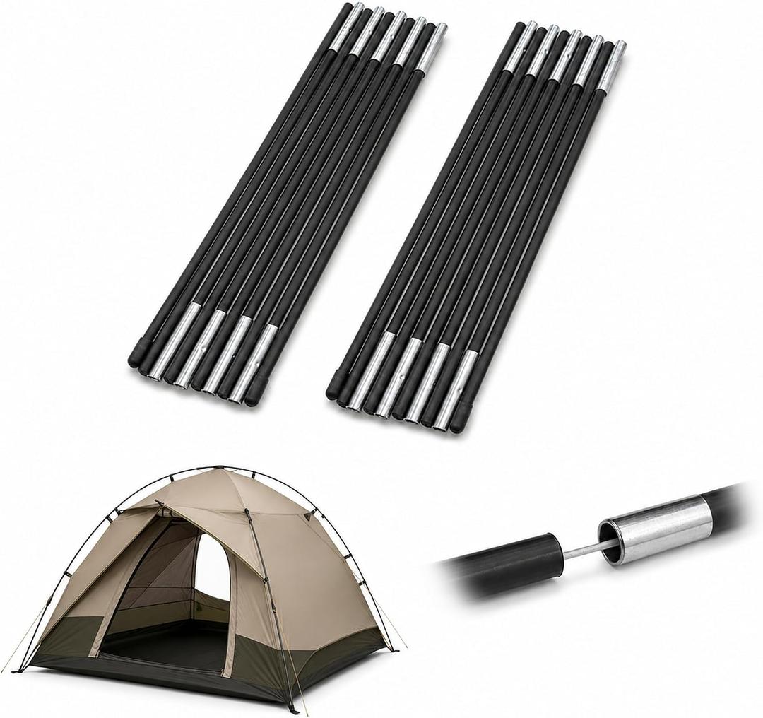 Fiberglass Tent Poles Replacement, 6 Sizes, 1 or 2 Pack, 12 ft
