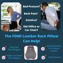 FOMI Extra High Back Lumbar Support Pillow | Thick Thoracic Foam Pad for Car, Home, Office, Gaming Chair, Wheelchair, Recliner | Sciatica, Tailbone Pain Relief | Upper Lower Backrest, Posture Aid, 1 Count
