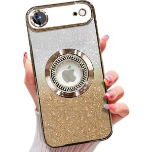 Misscase for iPhone Air Magnetic Glitter Case Compatible with MagSafe,Full Protection Slim Shockproof Case with Camera Lens Protector Plating Bling Cover Case for iPhone 17 Air 6.5" Gold