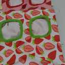 UPINS 3 Hay Bag for Rabbits 2-Hole Hanging Hay Feeder Guinea Pig Hay Bags, Hay Feeder for Rabbits Chinchillas Hamsters Small Pets and Animals(Fruit Pattern) (Red Pink Yellow)