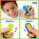 2 x SMALL FISH Fidget Toys Adults Stress Relief: 3 Pack Silicone Magnetic Sliders - Sensory Toys for Autism Teens Calming - ADHD Tools Desk Fidgets for Office - Travel Toys for Car Airplane Road Trips
