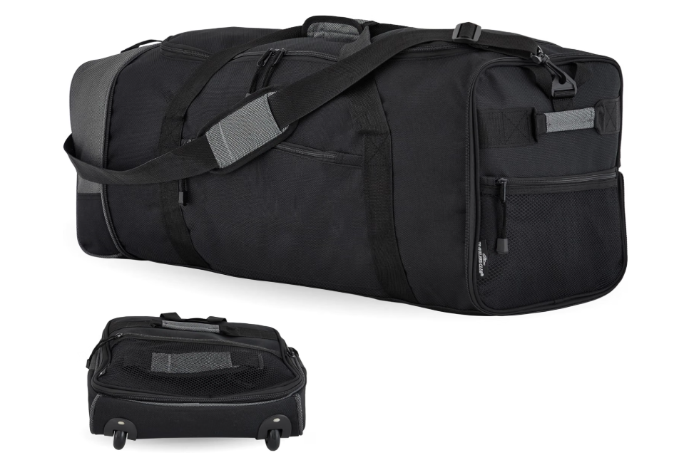 Travelers Club 32" Expandable Rolling Travel Duffel Bag, Black
