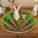 Yookeer 4 Pcs Easter Carrot Decor Rattan Rustic Brown Carrot Fake Faux Artificial Carrots Wooden for Spring Easter Baskets Filler Fireplace Tiered Tray Table Centerpiece for Farmhouse Home DIY Crafts