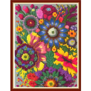 Redxing Stamped Cross Stitch Kits Embroidery kit for Beginners Adults Full Range of Embroidery Patterns Starter Kits DIY Printed Cross Stitch Kits Needlepoint Kits 11CT-Magic Flower 15.7x19.7 inch (Style 28)