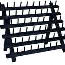 NW Colorful 60-Spools Wooden Thread Holder Sewing and Embroidery Thread Rack and Organizer Thread Rack for Sewing with Hanging Hooks (Black)