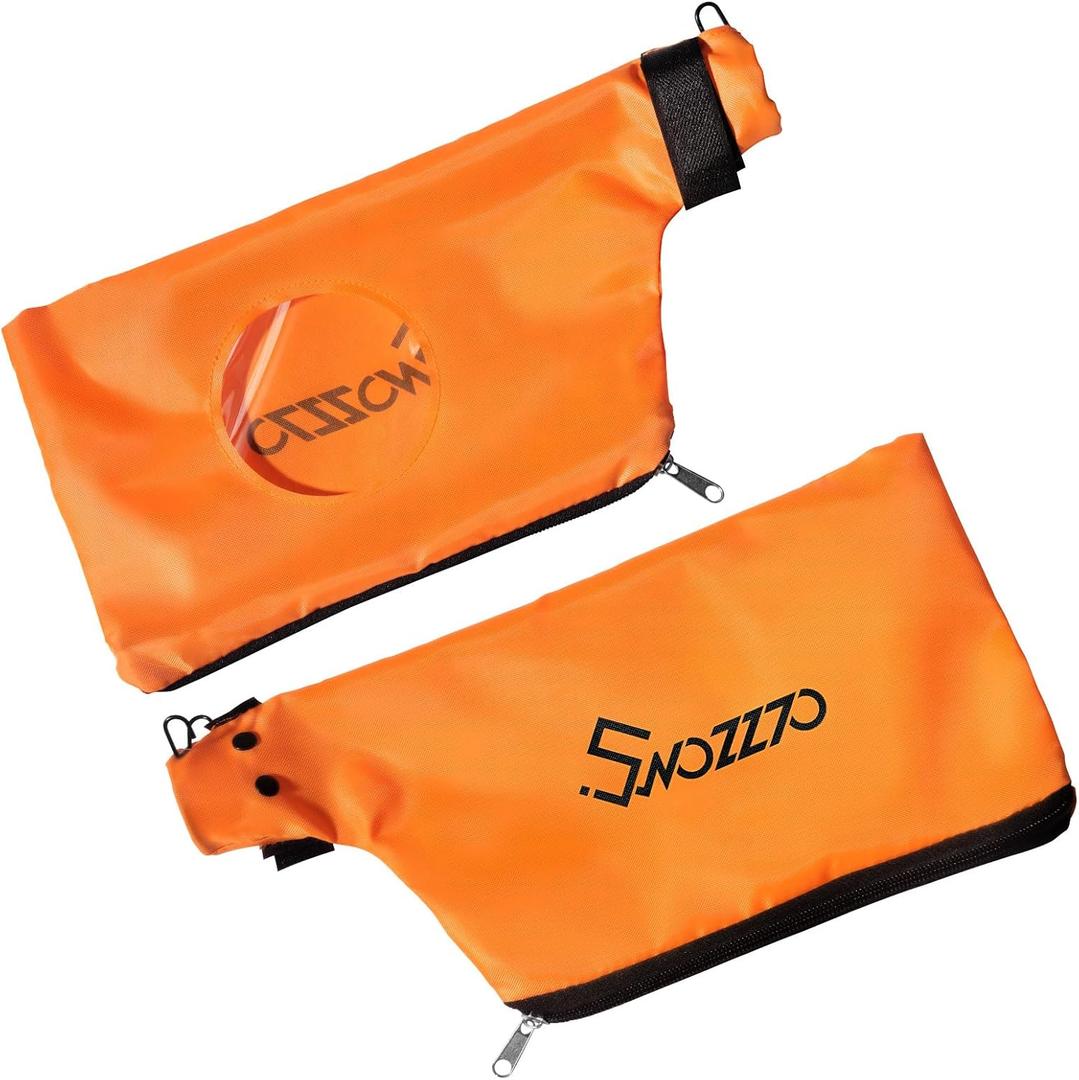 2 PCS Large Capacity Miter Saw Scraps Collector Bag with PVC Transparent Window,Universal Collector Bag for 255 Miter Saw, Scraps Collector Bags for Collecting Wood Chips,Particles from Miter Saws (Orange)