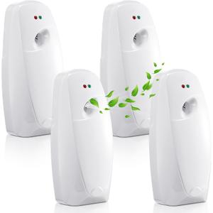 Maxcheck 4 Pcs Automatic Air Freshener Spray Dispenser Wall Mounted Automatic Spray Dispenser Air Freshener for Bathroom Battery Operated Free Standing for Commercial Place and Room(White)