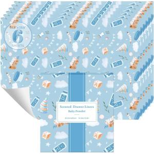 STRN Drawer Liners for Dresser, Baby Powder Scented Drawer Liner 6 Sheets, 14.4 inches x 19.7 inches