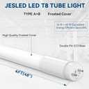 JESLED 20-Pack T8 LED Tube Lights 4Ft, 14W 2450LM 4000K, Single or Double End Powered, Plug and Play or Ballast Bypass, Type A+B 4 Foot T10 T12 Fluorescent Bulbs Replacement, Frosted