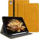 HOLIMET Case for iPad (A16) 11th Generation 11 Inch 2025/ iPad 10th Generation 2022 New iPad 10.9 Inch Case with Pencil Holder, Protective Cases Shockproof Cover, (Yellow)