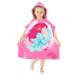 HUANLANG Kids Hooded Beach Towel for Boys Girls,Bath Pool Beach Poncho Towels Super Soft & Absorbent Cotton Towel Childrens Mermaid Beach Towels for Toddler 5-8 Years Old
