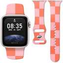 KLJFHWJI Compatible with iWatch Band 38mm 40mm 41mm for Women Men, Soft Silicone Waterproof Replacement Strap for iWatch Ultra SE & Series 10/9/8/7/6/5/4/3/2/1