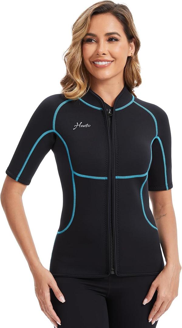 Hevto Wetsuit Top Women 3mm & Wet Suit Vest 2mm Neoprene Jacket for Surfing Swimming Paddle Boardinging Kayaking