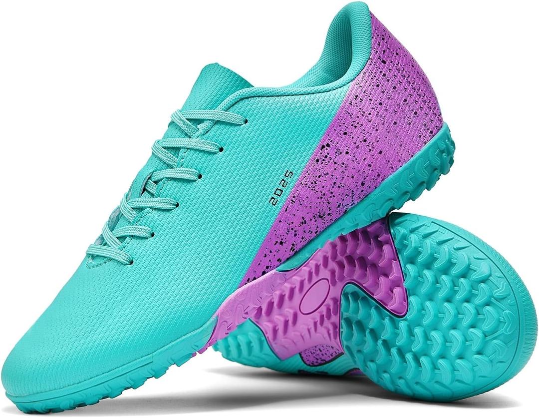 Mens Soccer Cleats Womens Indoor Soccer Shoes Wide Baseball Turf Shoes Adult Youth Rugby Shoes Big Boys Small Spikes AG TF Football Boots (2286 Tf Green) : 7 Women/5.5 Men