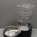 RIZZARI Dog Food Water Dispenser: 7L Automatic Black Large Stainless Steel Waterer with Filter - Gravity Water Feeder - Healthy Hydration for Pets Indoors Outdoors