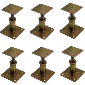Adjustable 4 1/3" - 7" House Floor Jacks Mini Screw Post Pole for Leveling, Galvanized, 6 Pack