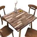 Elastic Edge Square Fitted Tablecloth, Brown Wood Grain Polyester Table Cover, for Outdoor Picnic Camping and Indoor Kitchen Dining Party, Fit for 36" x 36"Square Table