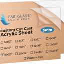 Fab Glass and Mirror Pack of 2 Plastic PET Acrylic Sheet 16"x20" (3mm) Thick, Use for Sneeze Guard, DIY Craft Projects, Plexiglass for Home Dcor, Welcome Sign Boards, Clear 2 (ACR3M16X20RC)