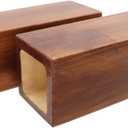 Retro Red Cuboid Pine Wooden Square Holes Risers, Heavy Duty Wood Riser Enhancer Fit Inner Hole 1.97" Increase Height 5.91" for Dining Bench Legs, Chest of Drawers and Plant Pots 4Pcs