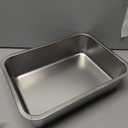 Stainless Steel Litter Box - Metal Small Cat Kitty Litter Box Pan, Indoor Low Entry Litterbox Tray, Odor-Free, Non-Stick, Easy Cleaning Pet Toilet Supplies for Kitten, Rabbit, Dog