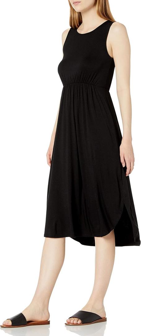 Amazon Essentials Women's Jersey Sleeveless Gathered Midi Dress (Previously Daily Ritual), XS