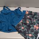 Daci Tankini Swimsuit for Women Tummy Control Bathing Suits with Skirt Two Piece Drawstring Tank Top with Swimdress M