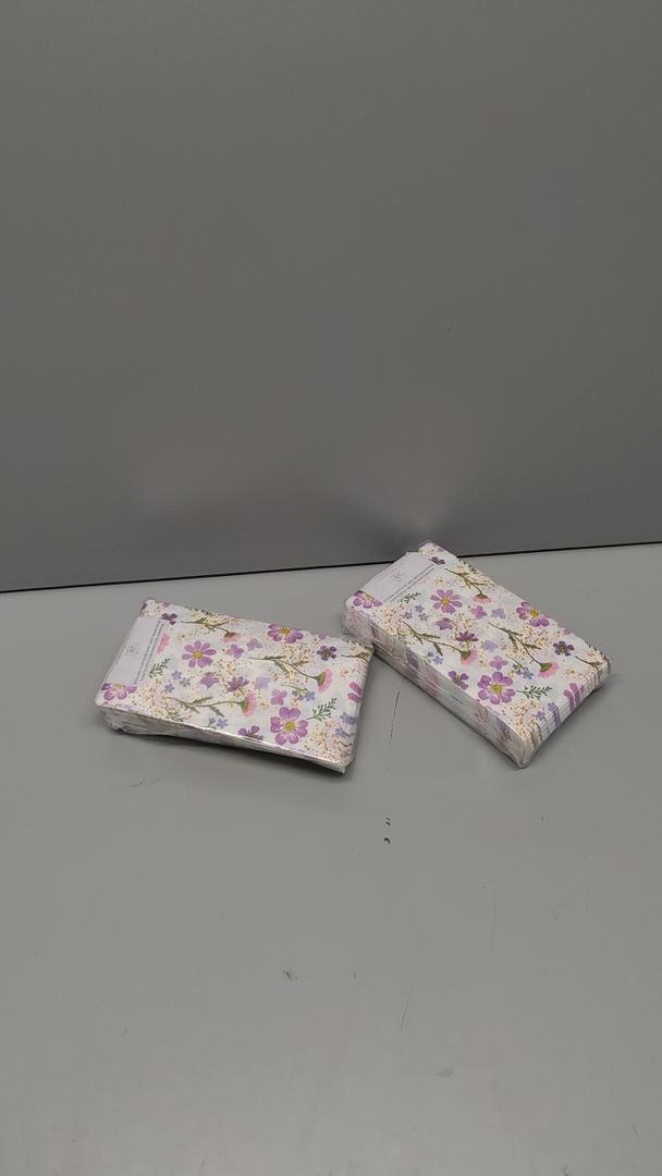 100Pcs Spring Napkins Floral Paper Guest Towel Flowers Dessert Dinner Disposable Hand Napkins for Summer Home Wedding Birthday Party Bridal Baby Shower Decorations