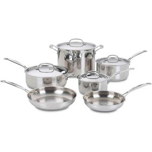 Cuisinart 77-10P1 10-Piece Chef's-Classic-Stainless Collection, Cookware Set