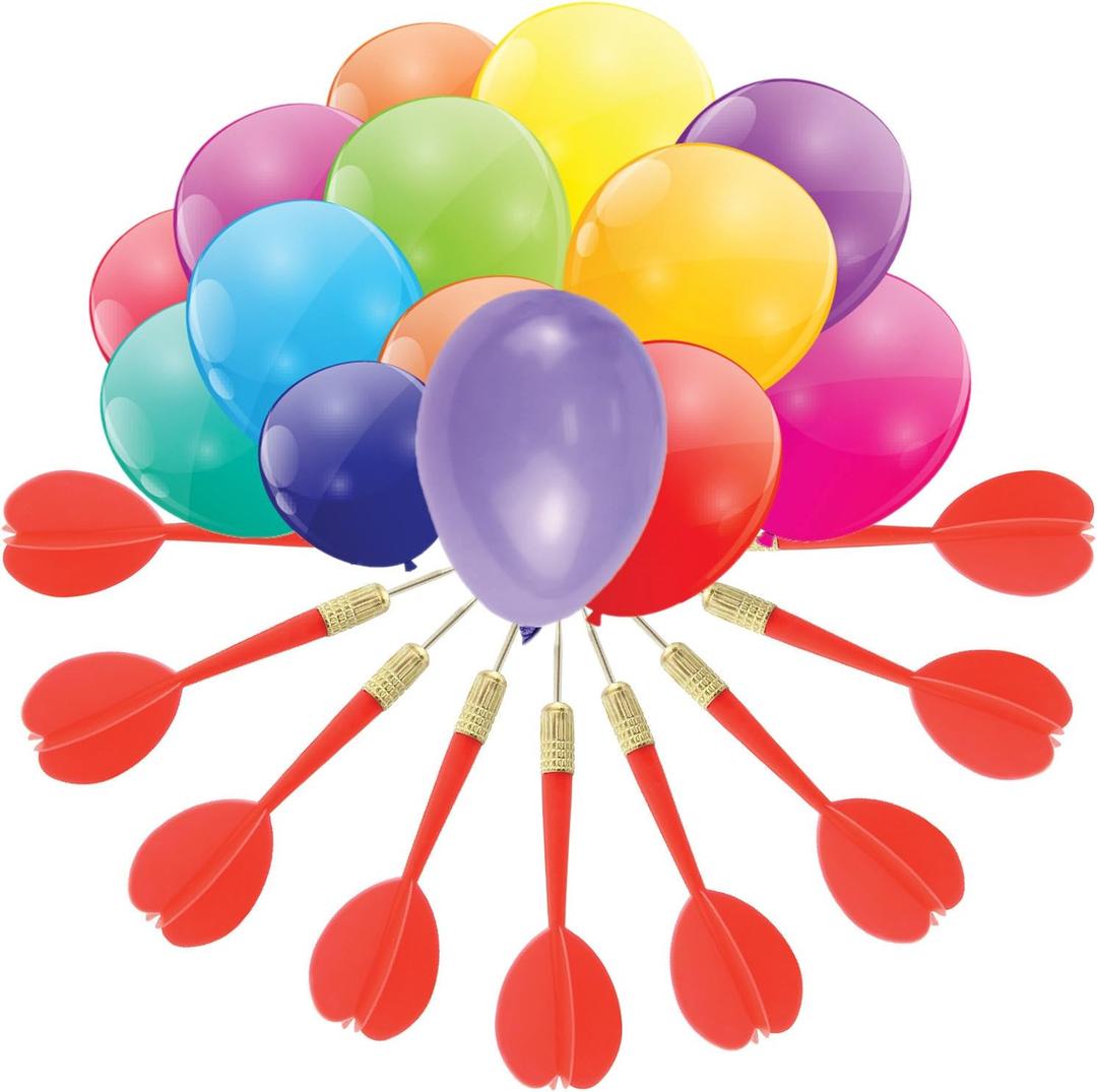 Dart Balloon Game for Kids by GAMIE - Jumbo Fun Set includes 144 dart Balloons and 11 Plastic Darts with Copper Tips - Exciting Outdoor Game for Children & Adults - Best Birthday Party & Backyard Fun