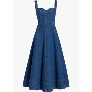 Women's Suspender Dress for Backless Sexy Retro Denim Long Skirt, Size: XL