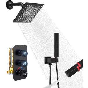 Luxury Rain Shower System with Digital Brass Valve, Can Use Together