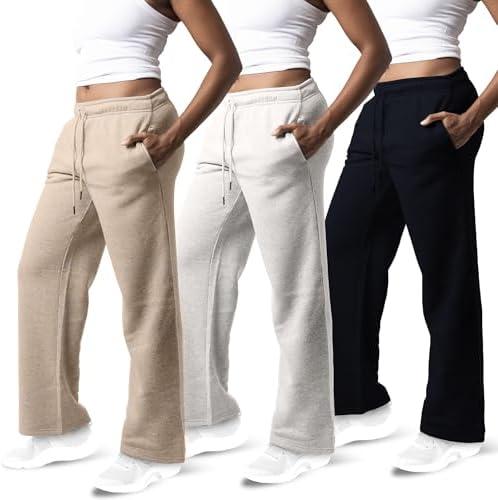Amazon.com: Common Stitch 3 Pack Sweatpants Women, Wide Leg Womens Sweatpants, Workout - Yoga Pants (Available in Plus) : Clothing, Shoes & Jewelry Large