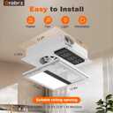 4-in-1 Bathroom Exhaust Fan with Heater, 1100W/2200W Dual Heating, 220 CFM Ventilation, 6000K 1800LM LED Light, Quiet Bath Fan with Light and Heat, Ceiling Mount, Plug-In or Hardwired