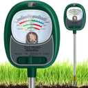 Soil Moisture Meter for Plants, 4-in-1 Soil Tester - pH/Fertility/Sunlight Meter, Large Dial, Indoor/Outdoor Plant Water Monitor, Garden Soil Test Kit for Lawn, Farm, Houseplants (Darkgreen)