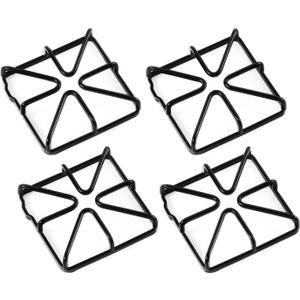Upgraded WB31X20643 Grates Replacement Parts for GE Stove Parts Burner Grate, GE Cooktop Parts Metal Steel Surface Grate Kenmore Hotpoint Gas Range Parts Stove Top Grate Square Burner Wok Rack 4 pcs