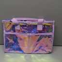 Iridescent Clear Tote Bag for Women, Waterproof Large Beach Tote Pool Swim Cruise Vacation Essentials (Purple)