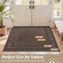 BEQHAUSE Dirt Trapper Door Mat 36" x 60", Doormat Non-Slip Entryway Rugs Washable, Dog Door Mat Stain Resistant and Absorbent Welcome Floor Mat for Front Back Door, Mud Wet Shoes & Paws, Light Brown