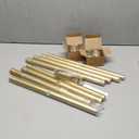 Gold Curtain Rods for Windows 66-120 Inch: 1 Inch Adjustable Acrylic Drapery Rod with Translucent Gold Foil Finials- Single Decorative Curtain Rod for Bedroom & Bathroom Size: 32-117