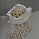 60 Pcs Gold Disposable Napkin Rings, Imitation Pearl Napkin Rings Holder Beaded White & Golden Beaded Serviette Buckles for Formal Wedding Dinner Home Decor Party Supplies (Gold, 60 Pcs)