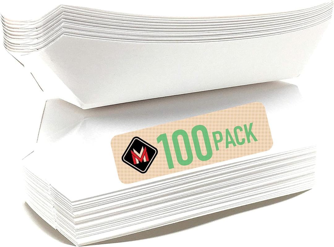 Mr Miracle 7 Inch Paper Hot Dog Tray in White. Pack of 100. Disposable, Recyclable and Fully Biodegradable. Made in USA