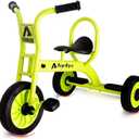 Kids Tricycle for Preschool Ages 3+, Ideal Outdoor Playground & Daycare Yard Trikes, Durable Metal Pedal Trike Gift for Boys and Girls, Sturdy Carbon Steel Frame, Inflation-Free Rubber Wheels