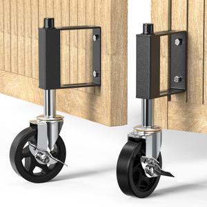 Heavy Duty Gate Wheels for Fences, Yards, Farms, Gate Casters with Spring Loaded, 360 Degree Swivel Max Load Capacity 220lbs