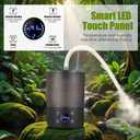 Gerrii Reptile Fogger Humidifiers with Humidity Control, Top Fill Reptile Mister with Smart Touch LED Display, 3 Mist Levels, Auto Shut off, Extendable Hose for Crested Gecko Frog Terrarium