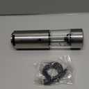 CIRCLE JOY Electric Pepper Grinder Stainless Steel Rechargeable Pepper Mill with Variable Grinding Speed, External Adjustable Coarseness, 95ml Container and White LED Light, Silver