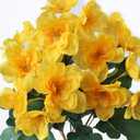 8 Bundles Artificial Flowers for Front Door, Fake Silk Azalea Bouquet Silk Flowers for Outside UV Resistant Realistic Faux Plants for Planter Farmhouse Patio Garden Walkways Home Decor (Yellow)