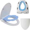 MinSha Elongated Toilet Seat with Child Seat, Soft Close, Quick Release