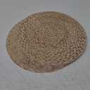 Dandat 100 Pcs Disposable Printed Woven Paper Placemats Bulk 11 Inch Round Wicker Printed Chargers Place Mat Farmhouse Braided Rattan Tablemats for Wedding Dinner Party(Light Brown)