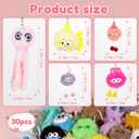 30 Pack Kawaii Plush Keychains Bulk, Cute Stuffed Animal Keychains for Birthday Party Favors, Goodie Bag Fillers, Carnival Prizes